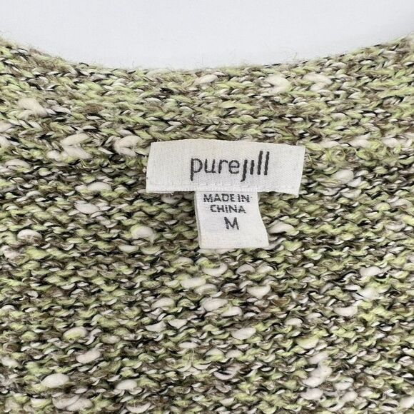 Pure Jill Women’s long sleeve Green Cardigan Medium - Picture 3 of 5